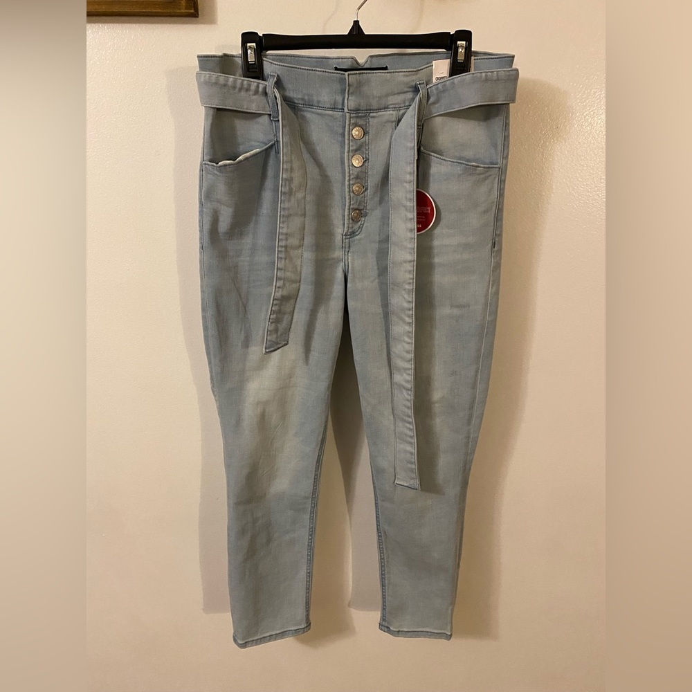 Express cropped jean legging super high rise size 12